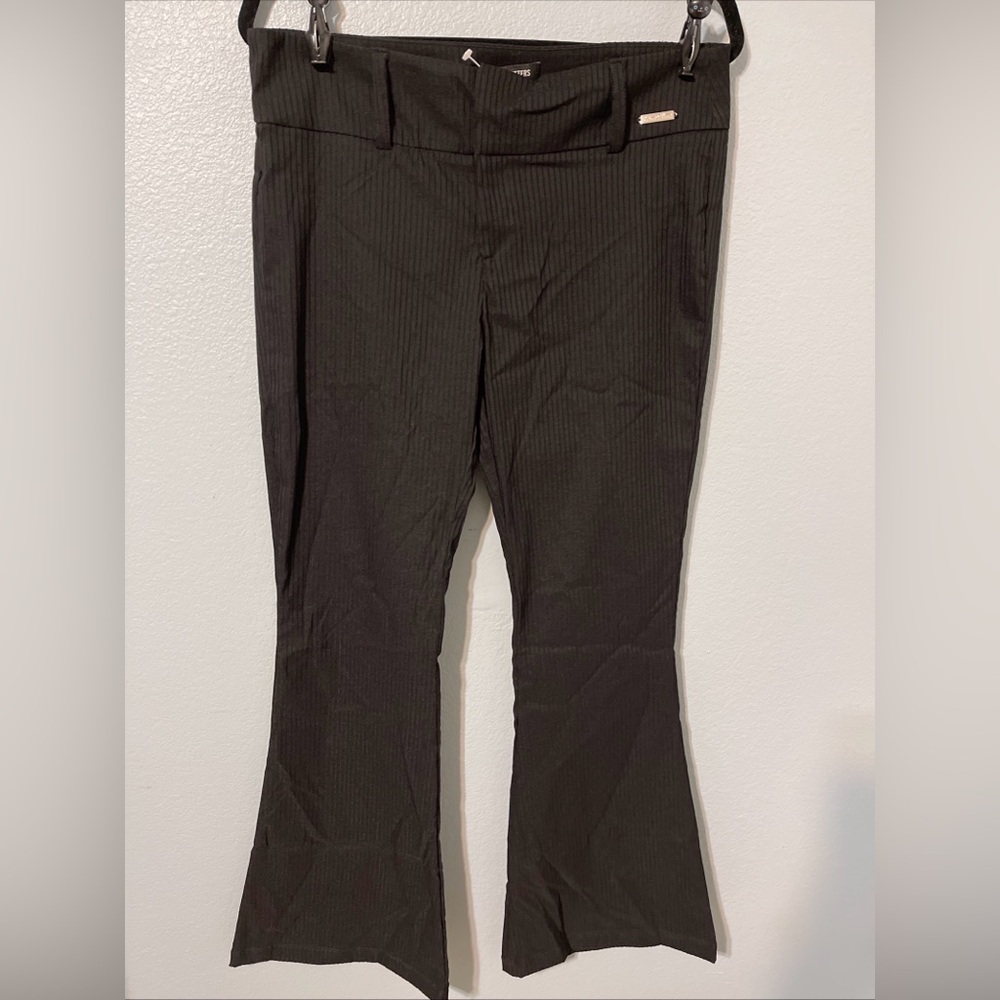 Urban Outfitters Black Pinstripe Bengaline Mid-rise Flare Pants Indie Retro NWT - Picture 3 of 13